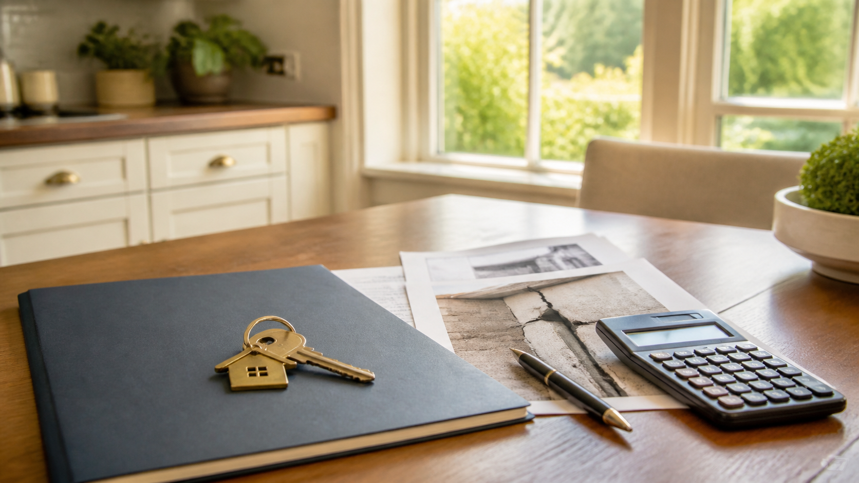 Repair estimate paperwork and house keys for a Bay Area foundation problem cash offer