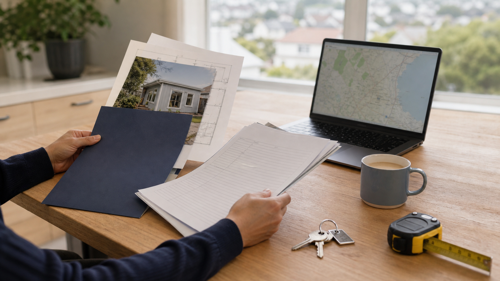 Bay Area homeowner reviewing permit history and home sale paperwork