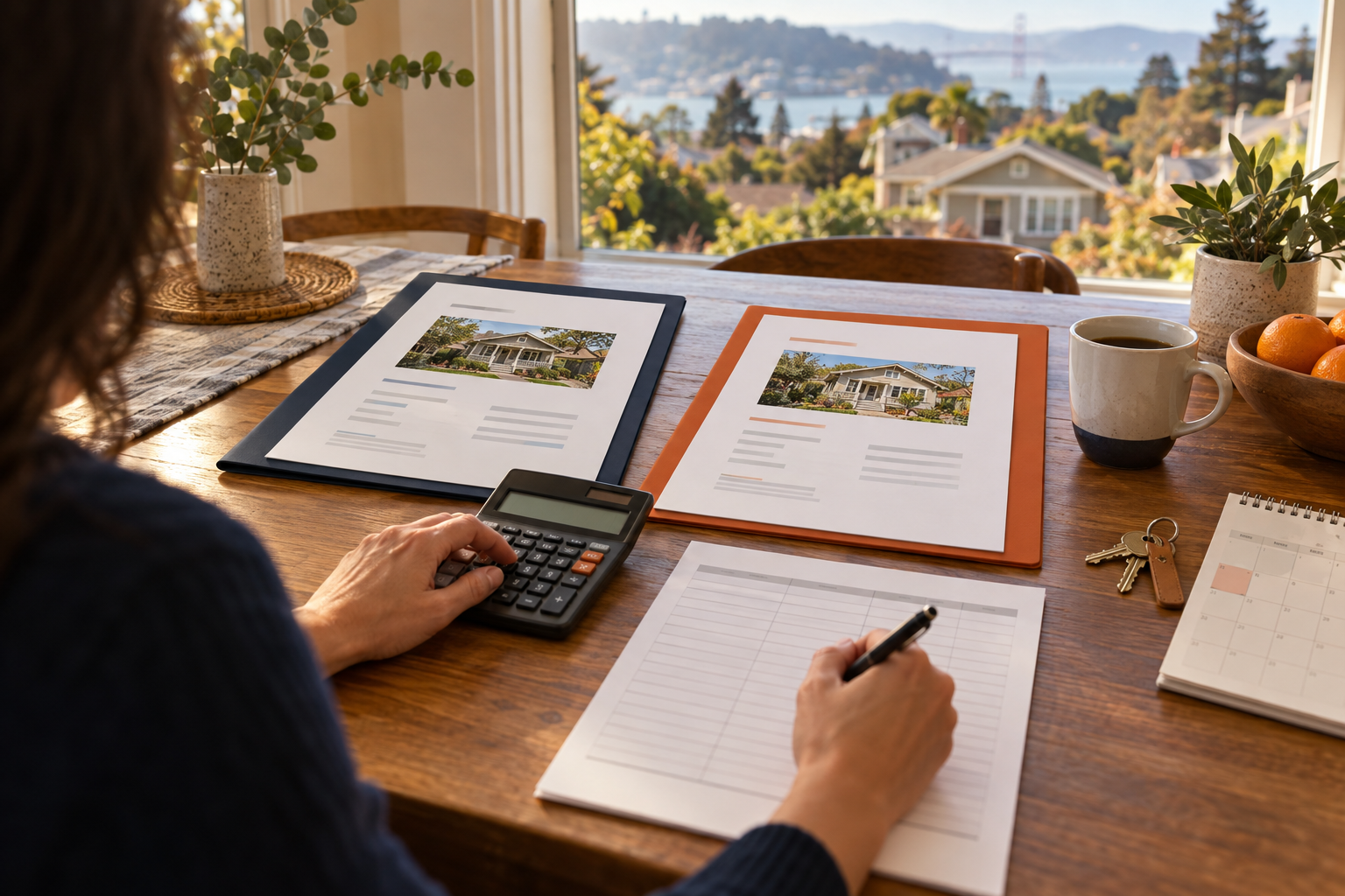 Bay Area homeowner comparing two written cash offers, net proceeds, and closing timelines