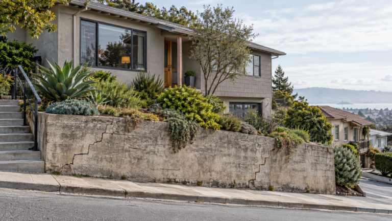 Hillside home for owners who need to sell a Bay Area house with retaining wall problems