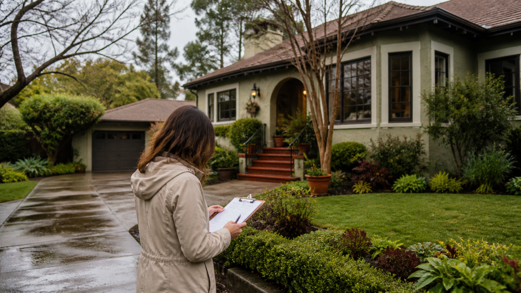 Bay Area homeowner reviewing repair notes before trying to sell a Bay Area house with water damage