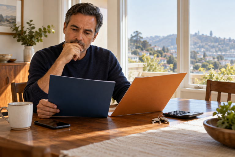 Bay Area homeowner comparing a cash offer on a house with a traditional listing option
