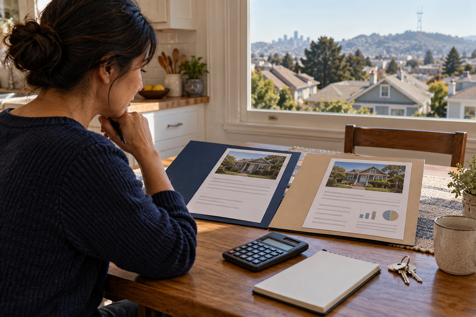 Bay Area homeowner comparing a direct cash offer with a traditional listing net sheet