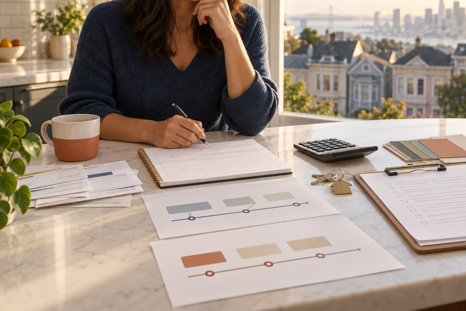 Bay Area homeowner comparing sale timelines, repair costs, and holding costs