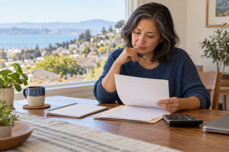 Bay Area homeowner reviewing a cash buyer offer and checklist for we buy houses scams